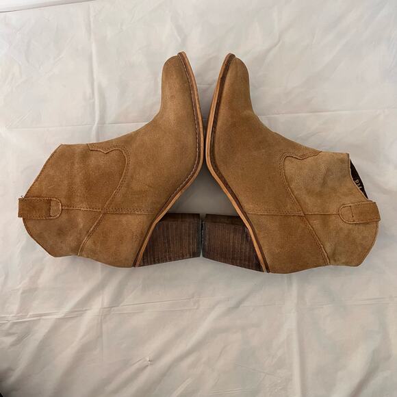 Matisse Boots Size 8 Bess Tan Leather Stack Heel Cowgirl - Picture 4 of 12